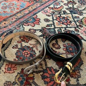20% OFF BUNDLES 2 Leather Belts. Jennifer Moore/A. Brod.Gray Nubuck/Green & Gold